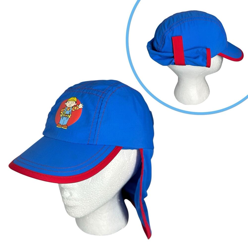 Bob Builder Kids 4-7 Y Sun Hat Roll Up Neck Flap Cover Blue Marks&Spencer 2002